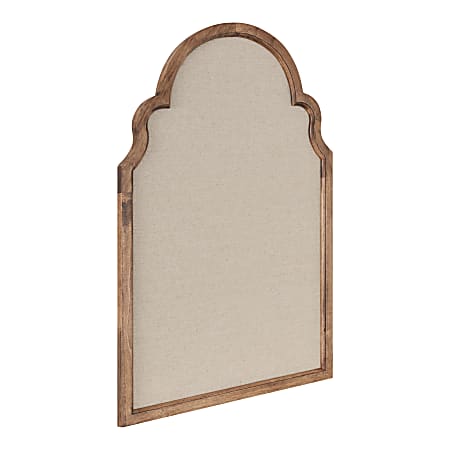 Kate and Laurel Hogan Arch Non-Magnetic Framed Pinboard, 24" x 36", Tan, Natural Wood Frame