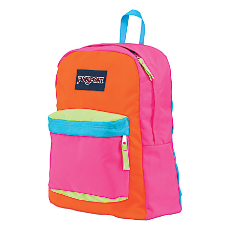 JanSport SuperBreak Backpack Fluorescent PinkOrange - Office Depot