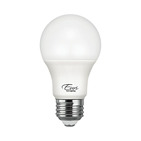 Euri A19 LED Light Bulbs, 800 Lumens, 9 Watt, 2700 Kelvin/Warm White, Case Of 4 Bulbs