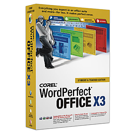 Corel® WordPerfect® Office X3 Student And Teacher Edition, Traditional Disc