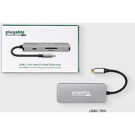Plugable USB C Hub Multiport Adapter 7 in 1 Hub Compatible with