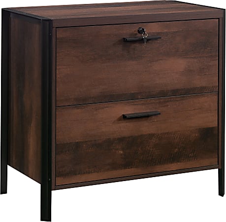 Sauder® Briarbrook Commercial 32"W x 18-1/2"D Lateral 2-Drawer File Cabinet, Barrel Oak/Black