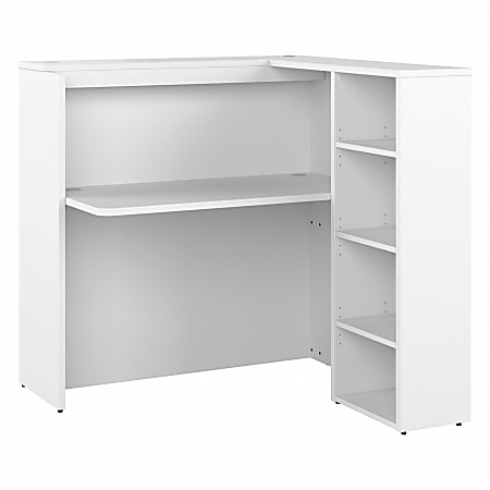 Bush Business Furniture Studio C 48"W Privacy Computer Desk With Shelves, White, Standard Delivery