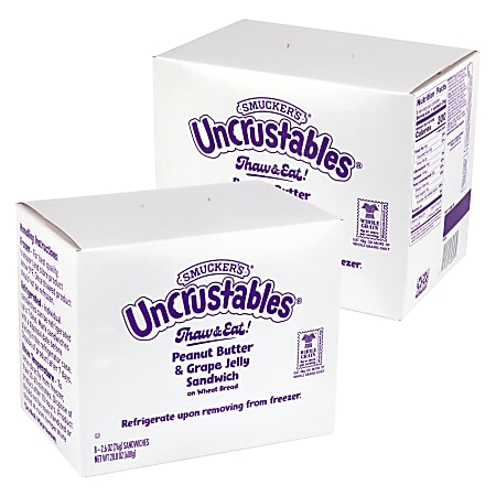 Smucker's Peanut Butter & Grape Wheat Uncrustables, 2.6 Oz, Total Qty 16