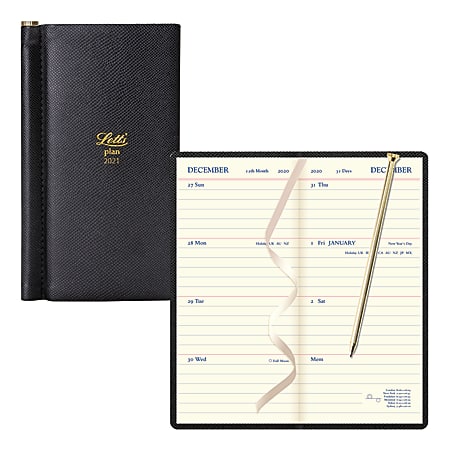 Letts Of London Weekly Planner, 6" x 3-3/8", Black, January To December 2021, C081163