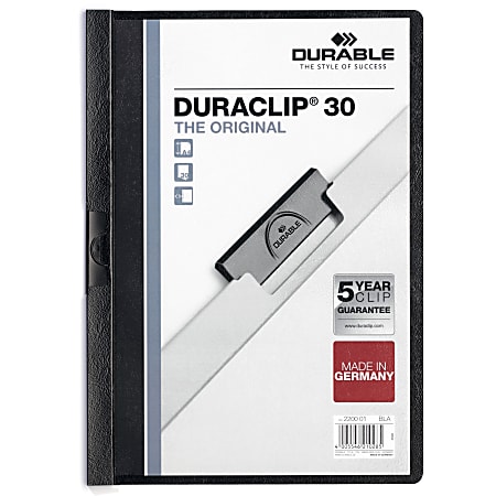 Durable Duraclip® 30 Report Covers, 8 1/2" x 11", Black
