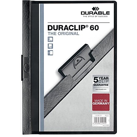 Durable Duraclip® 60 Report Covers, 8 1/2" x 11", Black