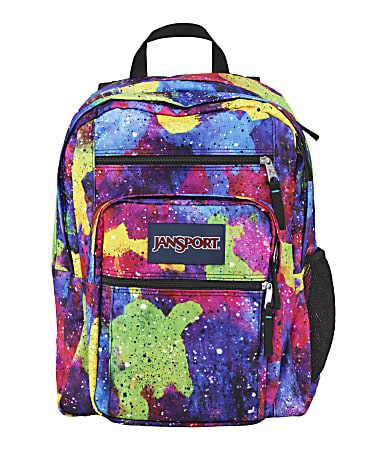JanSport Big Student Polyester Backpack Multi Neon Galaxy Office Depot
