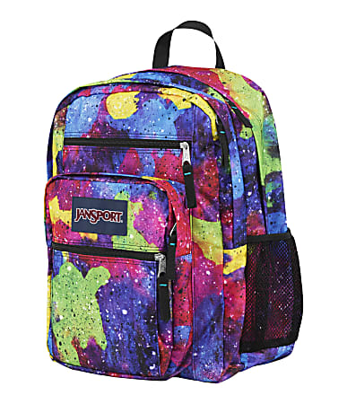 JanSport Big Student Polyester Backpack Multi Neon Galaxy Office Depot