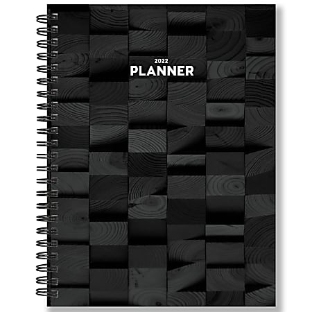 TF Publishing Weekly/Monthly Planner, 8" x 6-1/2", Wood Block, January To December 2022