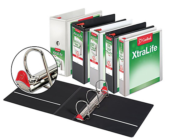 Cardinal® XtraLife™ Locking Slant-D® Ring 3-Ring Binder, 1" D-Rings, White