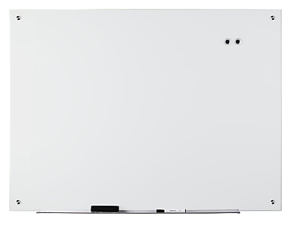 WorkPro Magnetic Glass Unframed Dry Erase Whiteboard 36 x 48 White