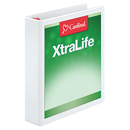 Cardinal® XtraLife™ Locking Slant-D® Ring 3-Ring Binder, 1 1/2" D-Rings, White