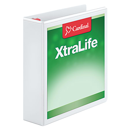 Cardinal® XtraLife™ Locking Slant-D® Ring 3-Ring Binder, 2" D-Rings, White