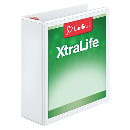 Cardinal® XtraLife™ Locking Slant-D® Ring 3-Ring Binder, 3" D-Rings, White