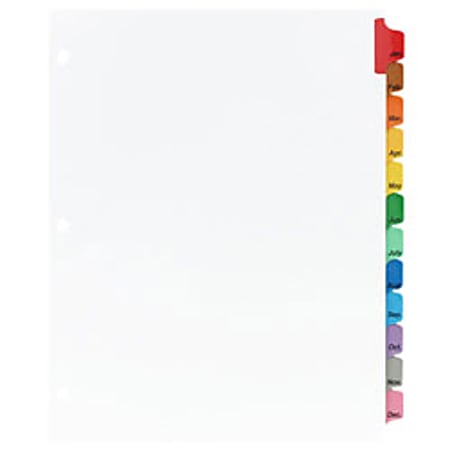 Cardinal® OneStep® Index System, January - December, Multicolor