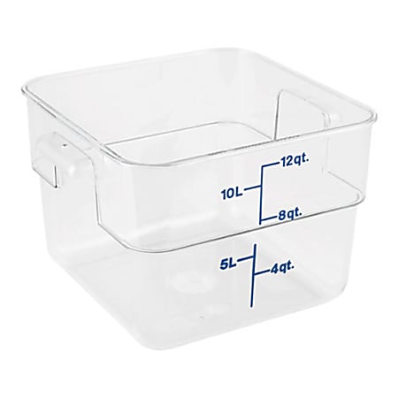 Cambro Food Storage Container, 8 3/8"H x 12 7/16"W x 11 1/4"D, 12 Qt, Clear