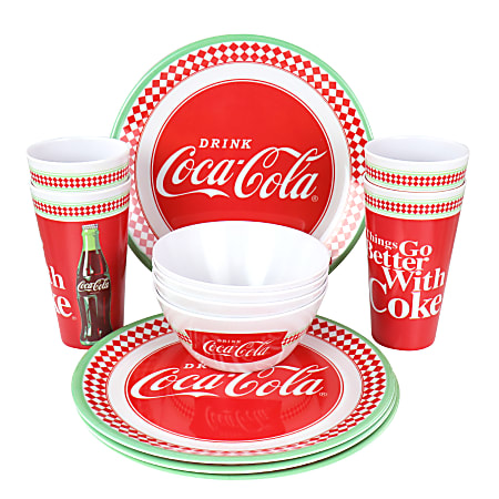 Coca-Cola Classic 4 Piece Red and White Stoneware Mug Set - 21 oz -  Microwave and Dishwasher Safe in the Drinkware department at