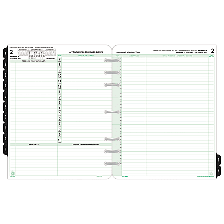 Day-Timer® 90% Recycled Reference Refill, 8 1/2" x 11", 2 Pages Per Day, January-December 2017