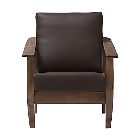 Baxton Studio Anton Lounge Chair, Dark Brown/Dark Walnut