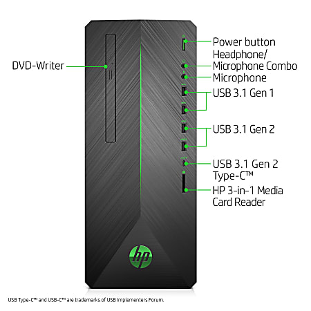 HP Pavilion 790 0010 Desktop PC 8th Gen Intel Core i3 8GB Memory