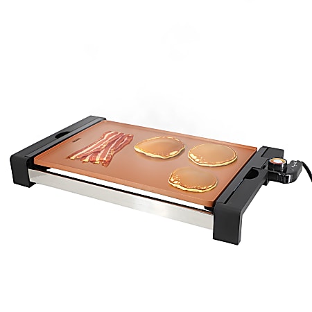 MegaChef Copper Electric Grill With Non-Stick Coating, 2-13/16”H x 11-13/16”W x 21-11/16”D