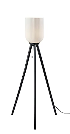 Adesso Kinsley Floor Lamp, 57-1/2”H, Frosted Ribbed Glass