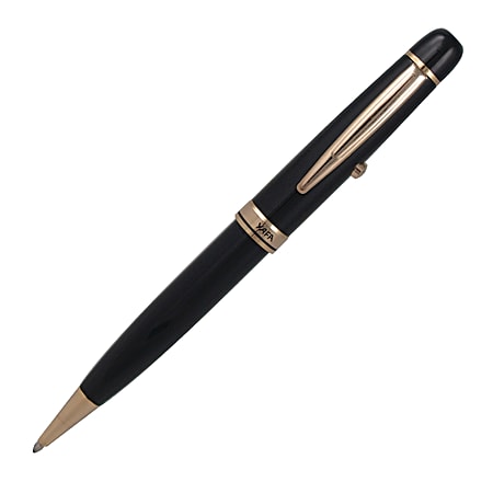 Yafa Laser Pointer And Ballpoint Pen Combination, Smooth Grip, Medium Point, 0.8 mm, Black Barrel And Ink