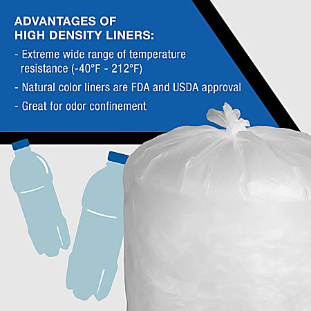 Everyday Genuine Joe High-Density Can Liners - 60 gal Capacity - 38 Everyday Genuine Joe High-Density Can Liners - 60 gal Capacity - 38