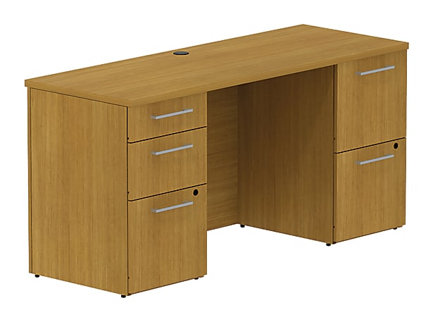 BBF 300 Series Small-Space Double-Pedestal, 29 1/10"H x 59 3/5"W x 21 4/5"D, Modern Cherry, Standard Delivery Service