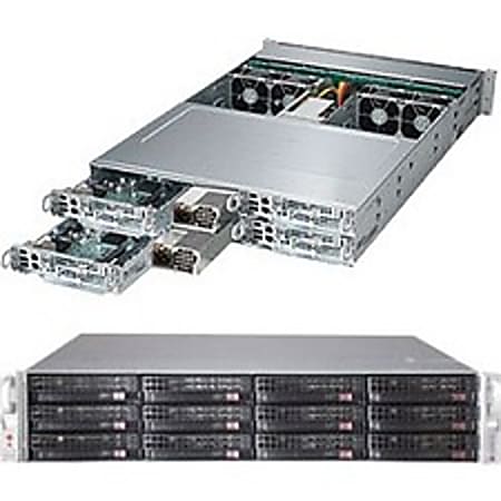 Supermicro SuperServer 6028TP-HTR Barebone System - 2U Rack-mountable - Intel C612 Express Chipset - 4 Number of Node(s) - 2 x Processor Support - Black - 1 TB DDR4 SDRAM DDR4-2133/PC4-17000 Maximum RAM Support - Serial ATA/600 RAID Supported Controller