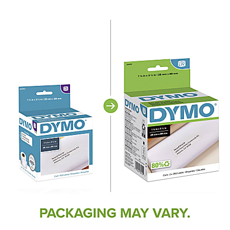 DYMO LW Address Label Rolls 30252 Rectangular 1 18 x 3 12 White