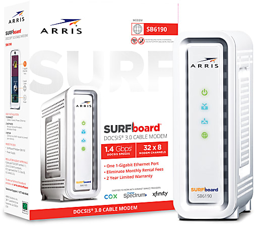 ARRIS SURFboard SB6190 Cable Modem White - Office Depot