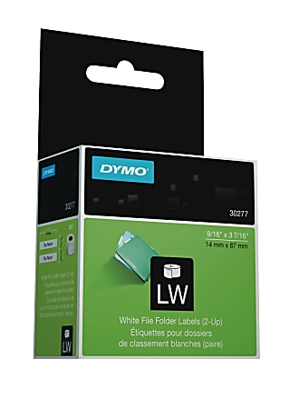 DYMO® 2-Up Filing Labels, 0.56" x 3.43", White, Roll Of 260