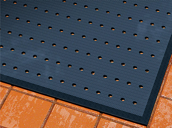 M+A Matting CompleteComfort Floor Mat With Antimicrobial Protection With Holes, 48" x 72", Black