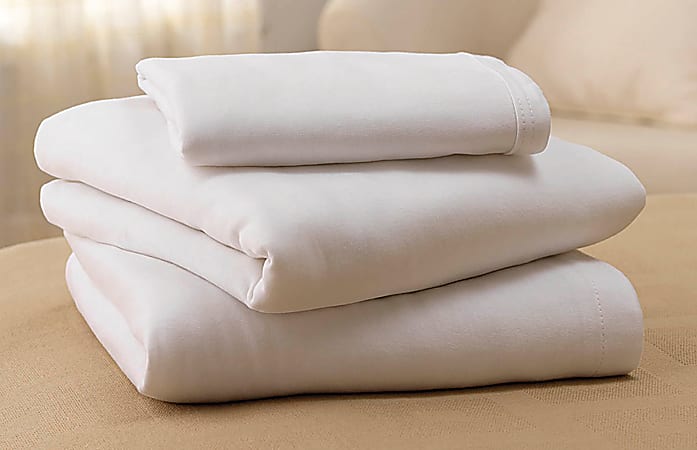 Soft-Fit® Knitted Sheet Sets, Twin, White, Case Of 6 Sets