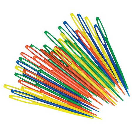 Roylco® Children's Plastic Lacing Needles, 3", Assorted Colors, 32 Per Pack, Set Of 6 Packs