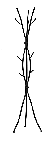 Monarch Specialties 8-Hook Metal Coat Rack, Hammered Black