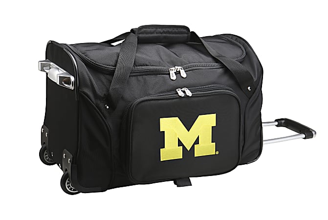 Denco Sports Luggage Rolling Duffel Bag, Michigan Wolverines, Black