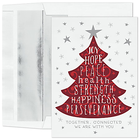 5 x 7 Holiday Greeting Cards w/ Imprinted Envelopes - Red Holiday