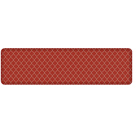 GelPro Designer Comfort Polyurethane Anti-Fatigue Mat For Hard Floors, 20” x 72”, Trellis Red