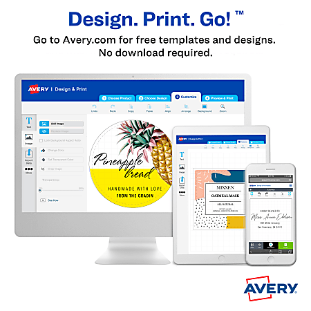Avery® Permanent Inkjet/Laser Diskette Labels, 5196, 3 1/2