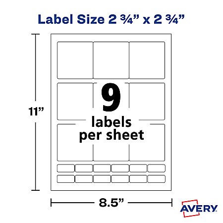 Avery® Permanent Inkjet/Laser Diskette Labels, 5196, 3 1/2