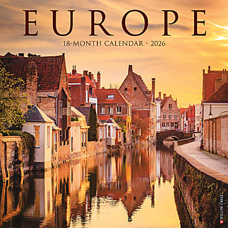 2026 Willow Creek Press Scenic Monthly Wall Calendar, 12" x 12", Europe, January To December, 51054