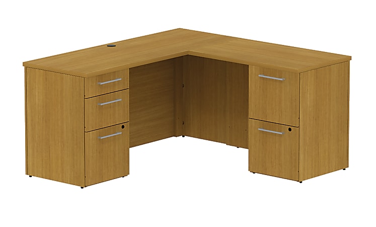 BBF 300 Series Small-Space L-Shaped Desk, 29 1/10"H x 59 3/5"W x 57 1/5"D, Modern Cherry, Standard Delivery Service