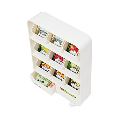 Mind Reader 6 Compartment Acrylic Tea Bag Storage Box 3 12 H x 7 12 W x 6  34 D Clear - Office Depot