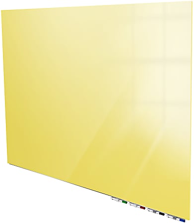 Ghent Aria Low Profile Magnetic Dry-Erase Whiteboard, Glass, 36” x 48”, Yellow