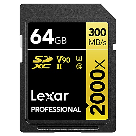 Lexar Gold Professional 2000x SDHC/SDXC UHS-II Card, 64GB