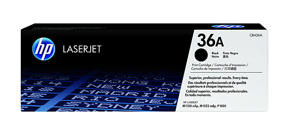 HP 36A Black Toner Cartridge, CB436A