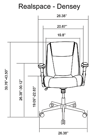 Realspace Densey Bonded Leather Mid Back Managers Chair